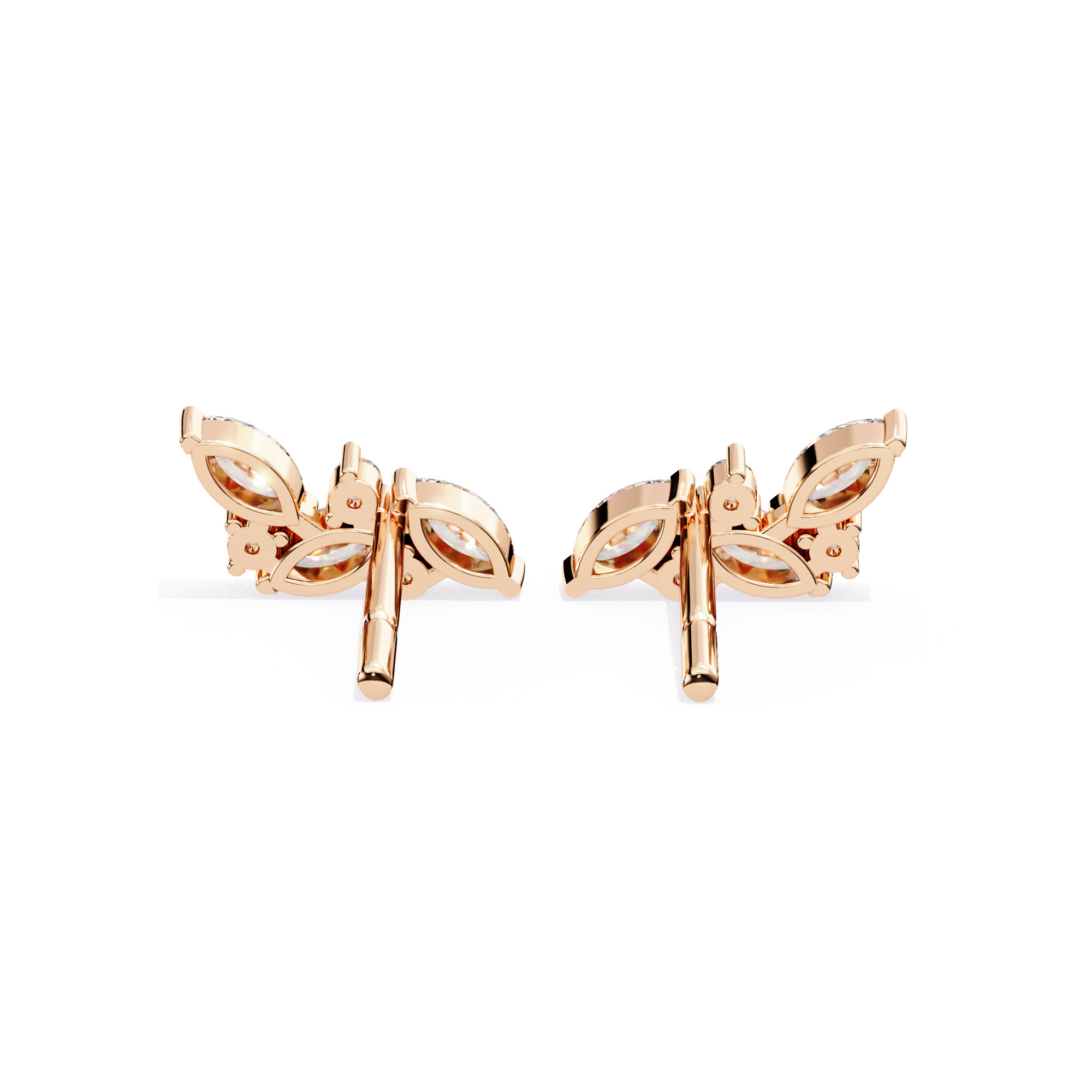 Diamond Studs Earrings 360 animation renders 3dm stl details 3D print model_9