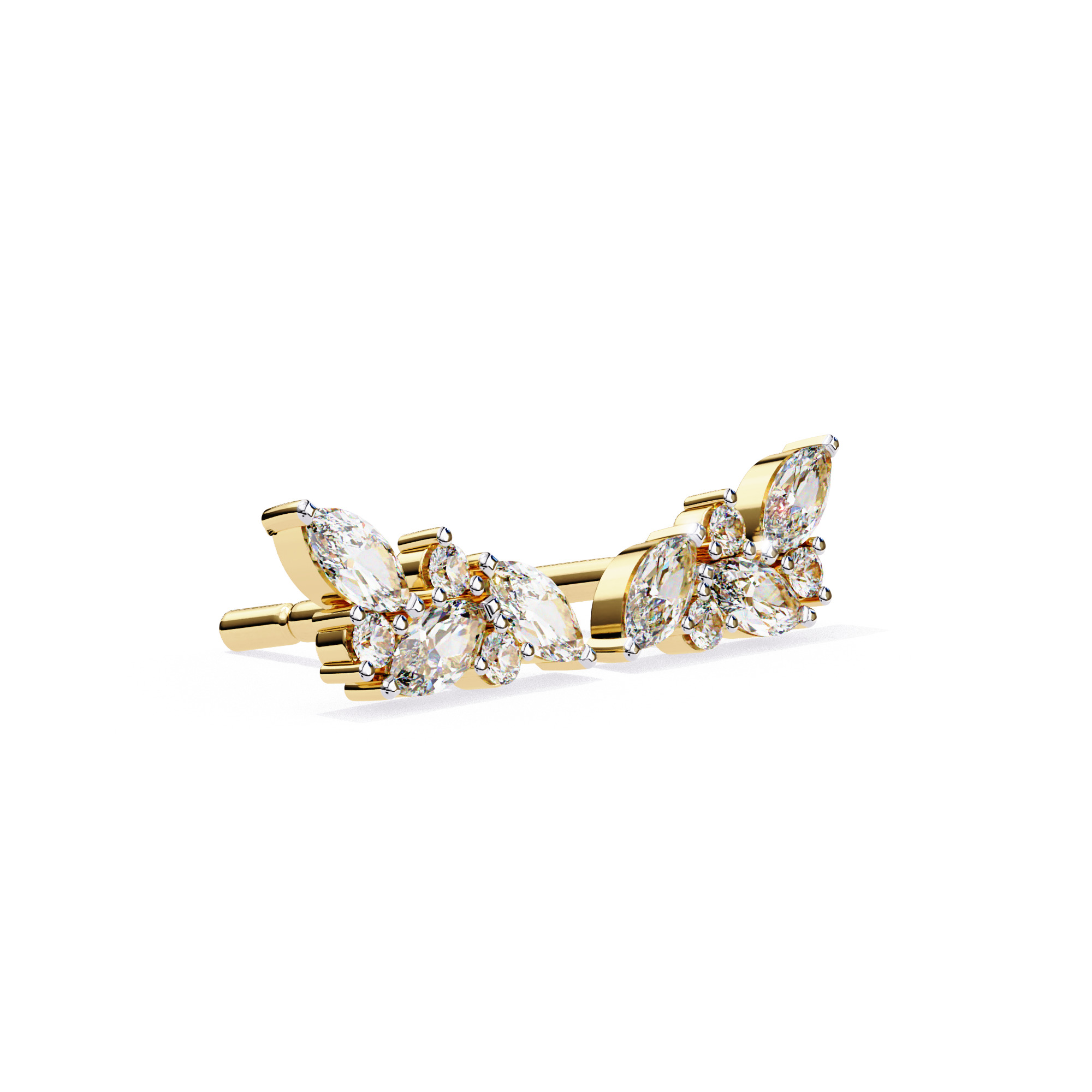 Diamond Studs Earrings 360 animation renders 3dm stl details 3D print model_12