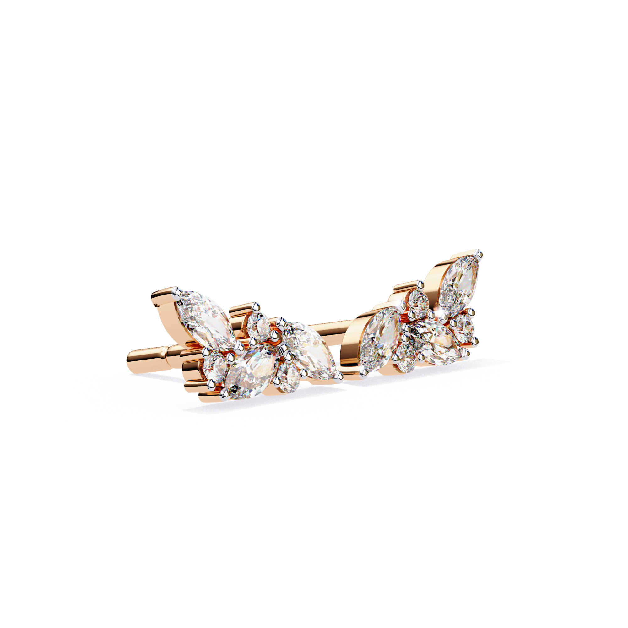 Diamond Studs Earrings 360 animation renders 3dm stl details 3D print model_10