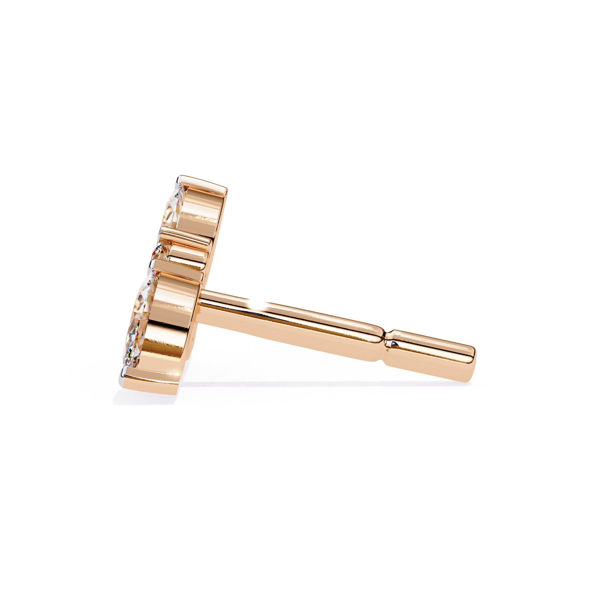 Diamond Studs Earrings 360 animation renders 3dm stl details 3D print model_22