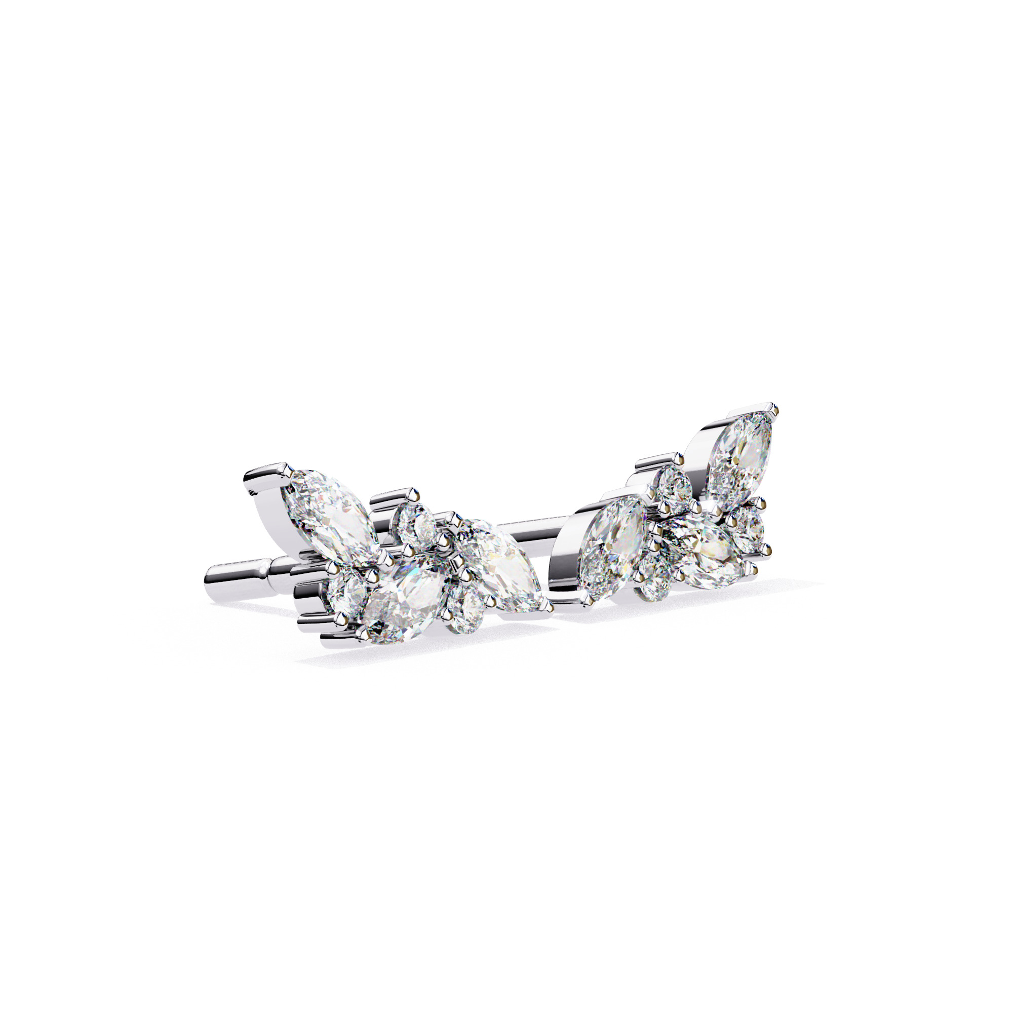 Diamond Studs Earrings 360 animation renders 3dm stl details 3D print model_11