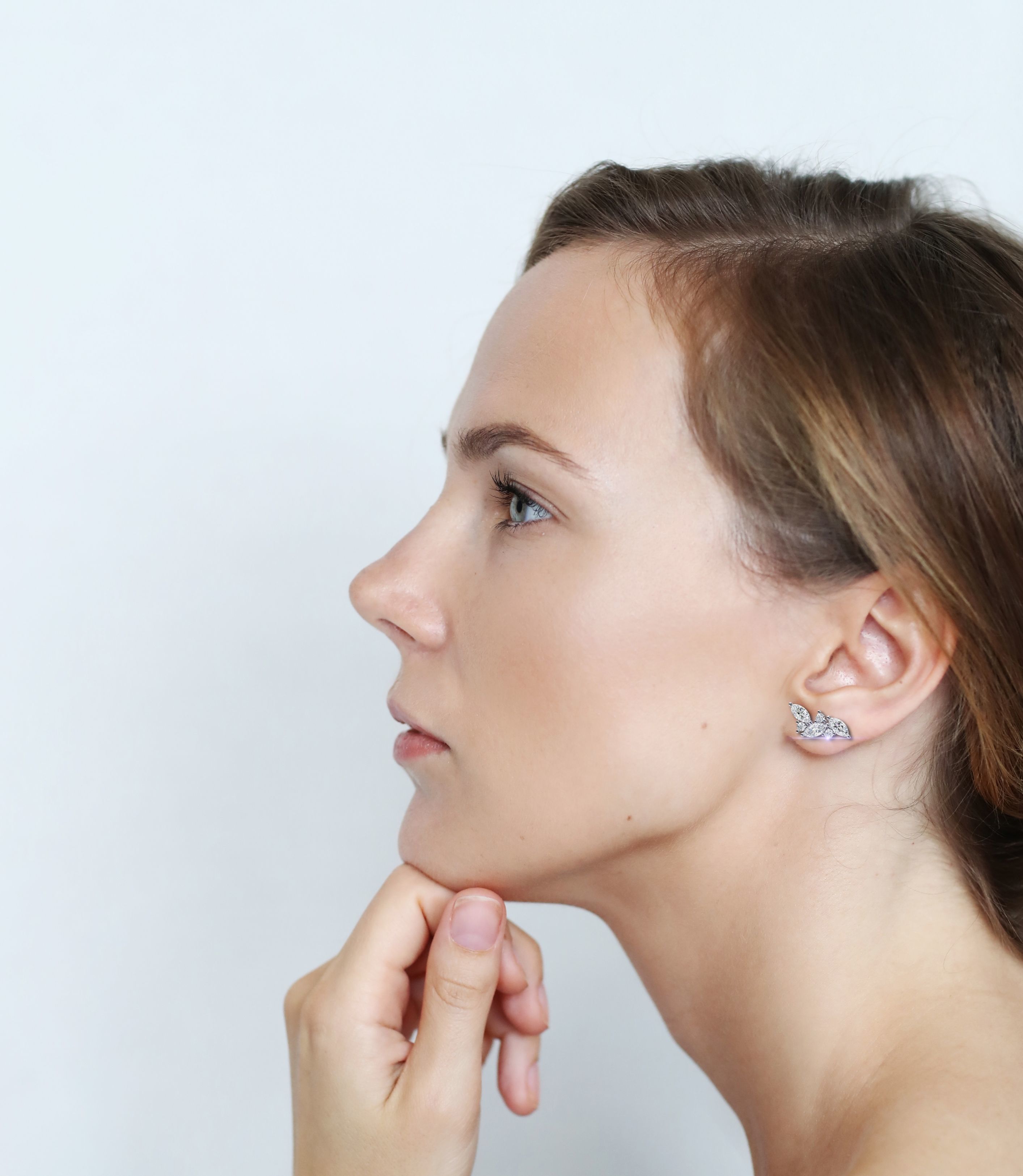Diamond Studs Earrings 360 animation renders 3dm stl details 3D print model_3