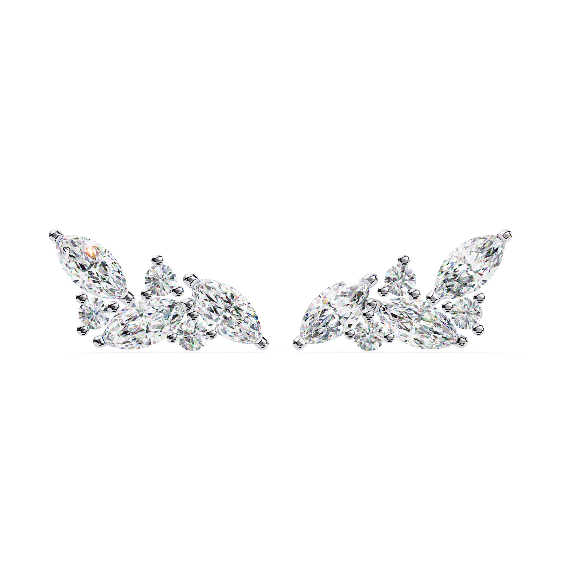 Diamond Studs Earrings 360 animation renders 3dm stl details 3D print model_1