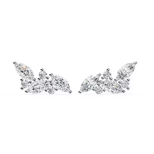Diamond Studs Earrings 360 animation renders 3dm stl details 3D print model