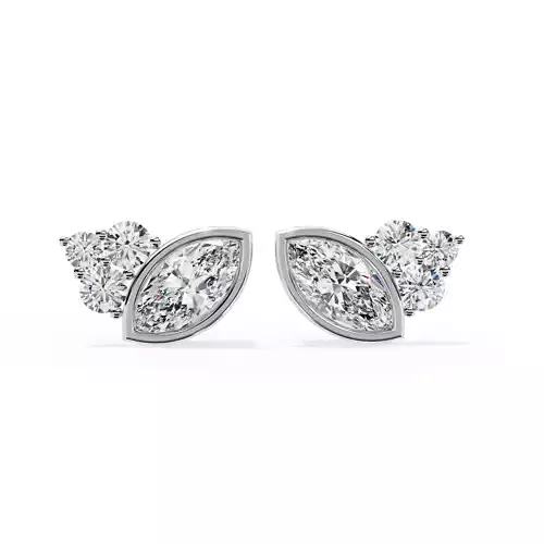 Diamond Studs Earrings 360 animation renders 3dm stl details 3D print model