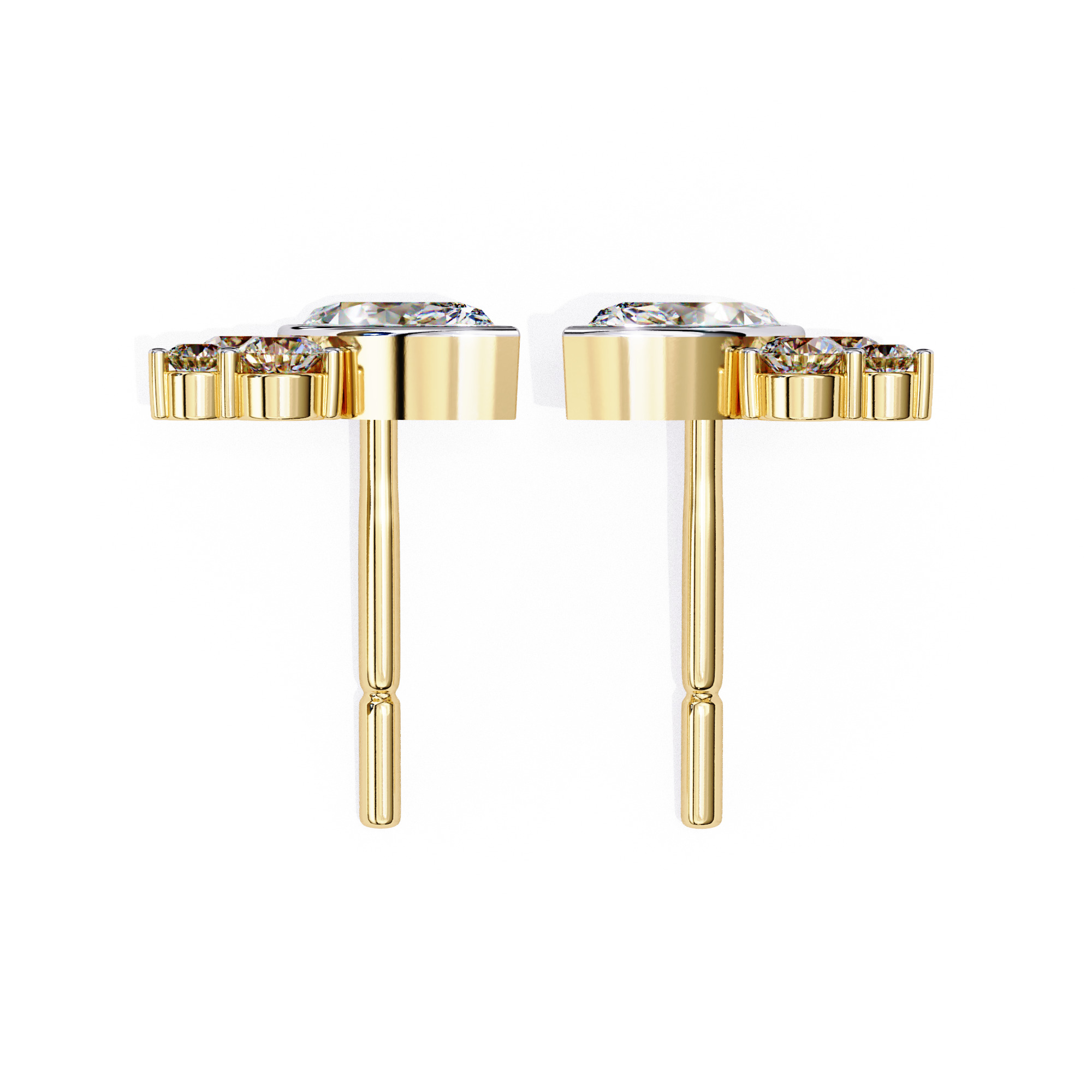 Diamond Studs Earrings 360 animation renders 3dm stl details 3D print model_6