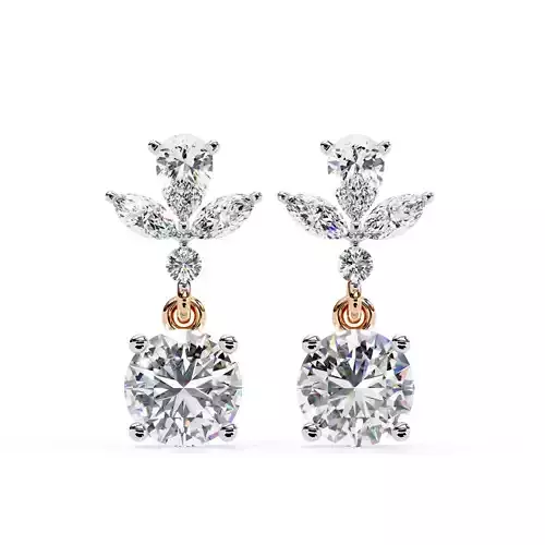 Diamond Hoops Earrings 360 animation renders 3dm stl details 3D print model