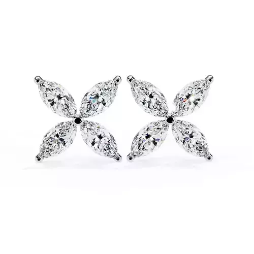 Diamond Studs Earrings 360 animation renders 3dm stl details