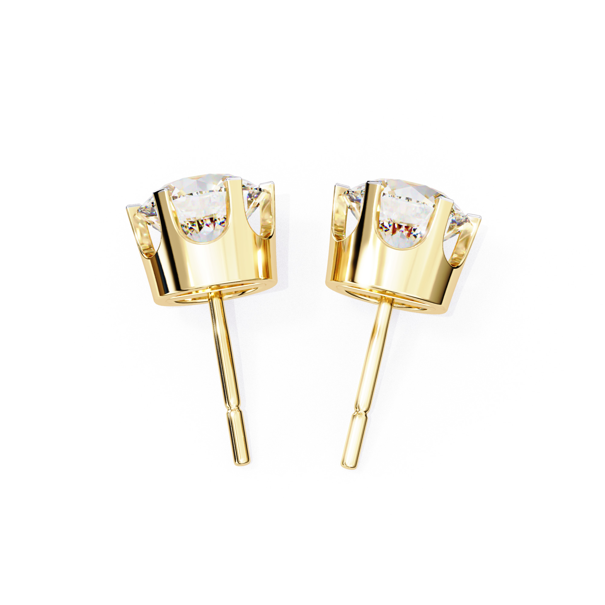 Diamond Studs Earrings 360 animation renders 3dm stl details 3D print model_7