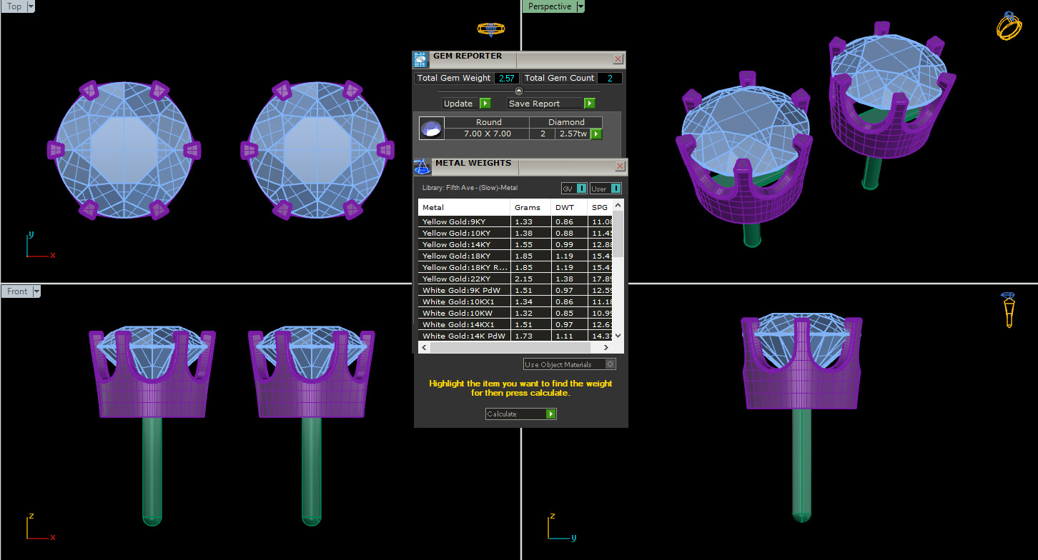 Diamond Studs Earrings 360 animation renders 3dm stl details 3D print model_15
