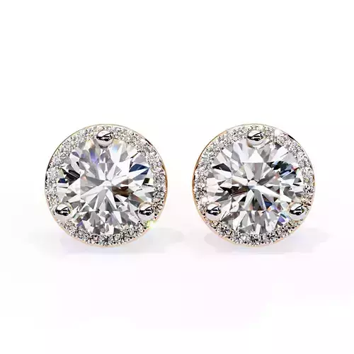 Diamond Studs Earrings 360 animation renders 3dm stl details