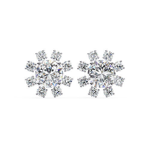 Diamond Studs Earrings 360 animation renders 3dm stl details 3D print model