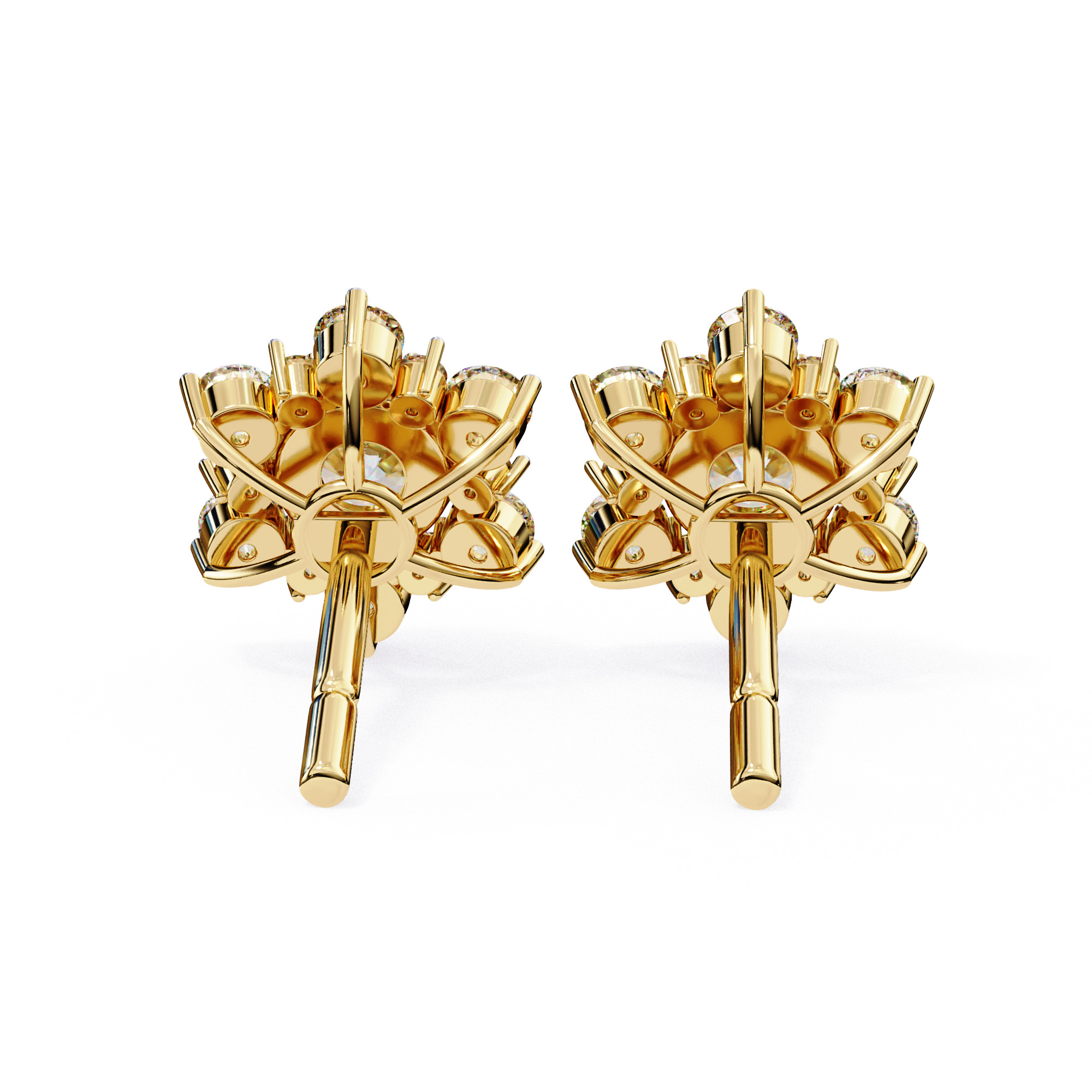 Diamond Studs Earrings 360 animation renders 3dm stl details 3D print model_19