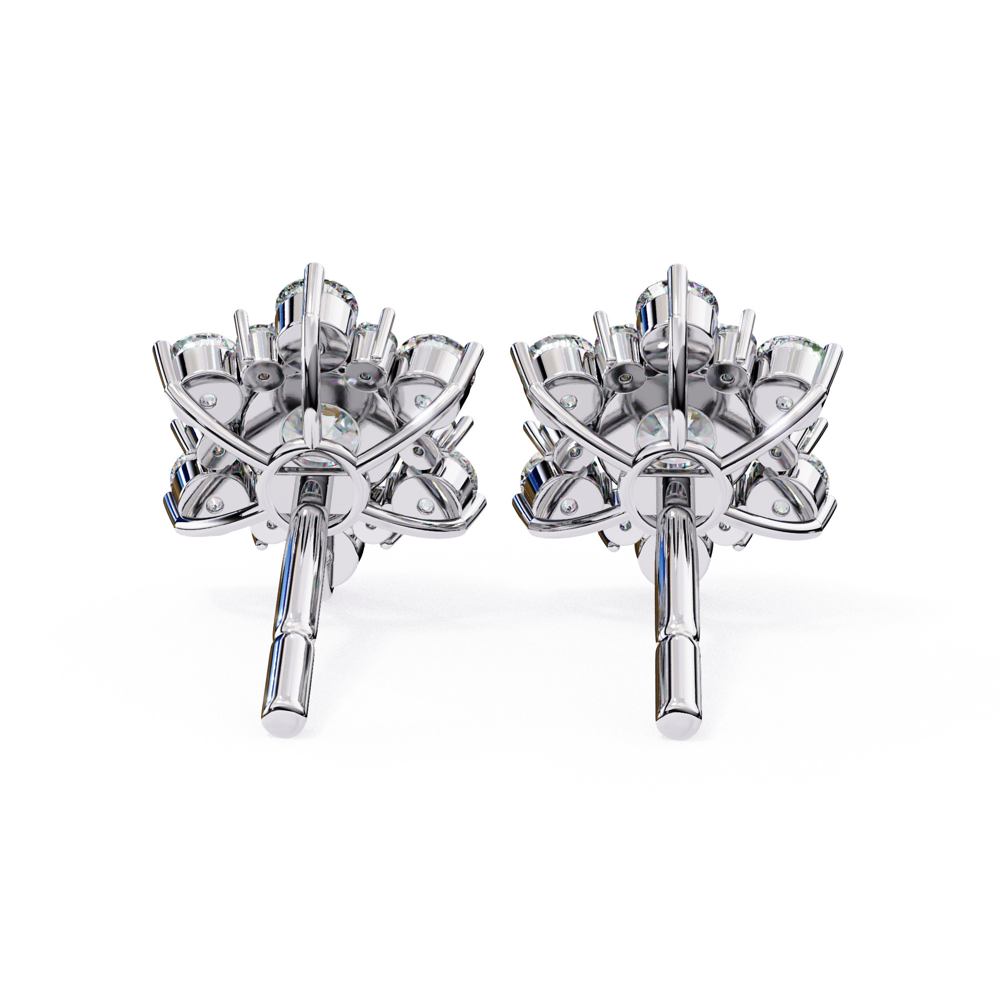 Diamond Studs Earrings 360 animation renders 3dm stl details 3D print model_21