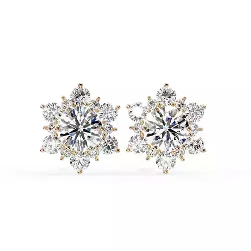 Diamond Studs Earrings 360 animation renders 3dm stl details 3D print model