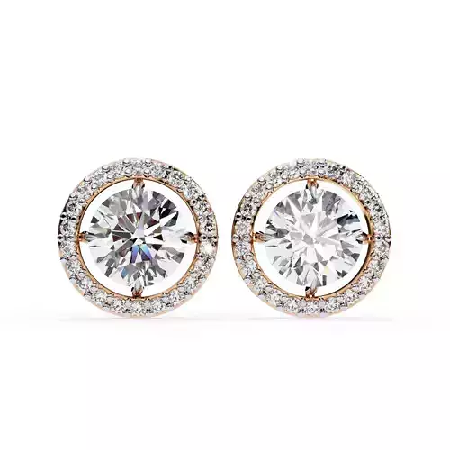 Diamond Studs Earrings 360 animation renders 3dm stl details