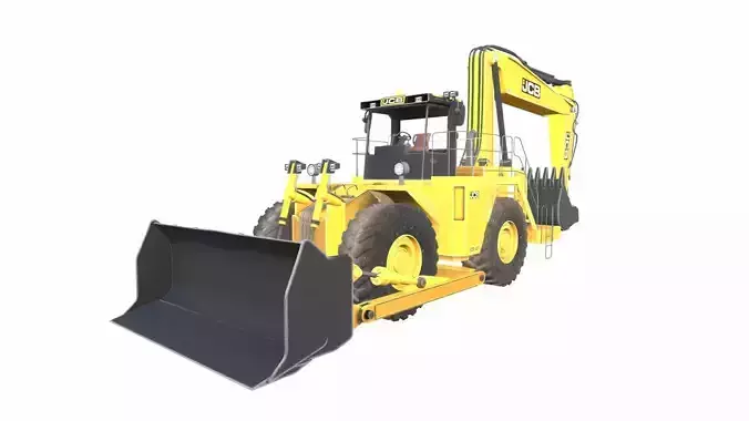 Backhoe Loader JCB 3CX Rigged Low-poly 3D model
