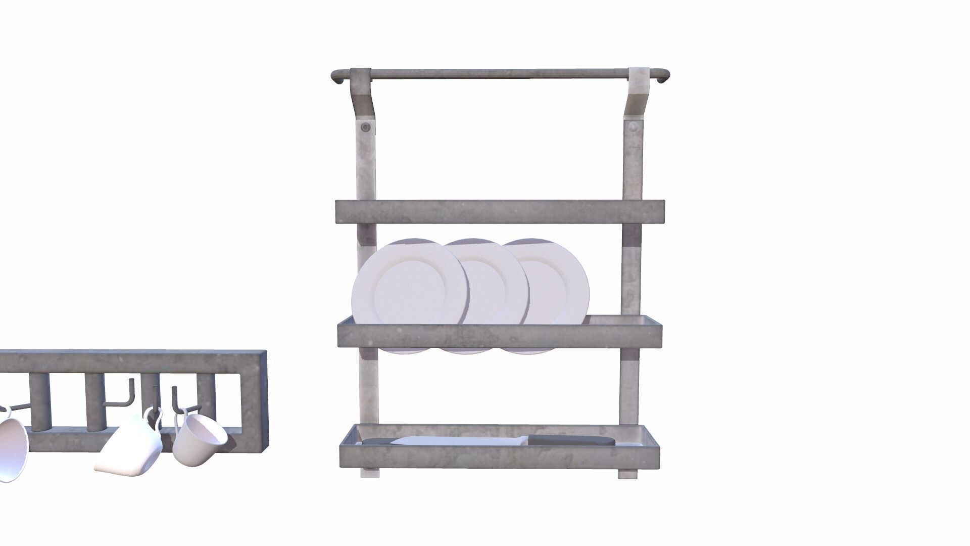 Kitchen Props Low-poly 3D model_4