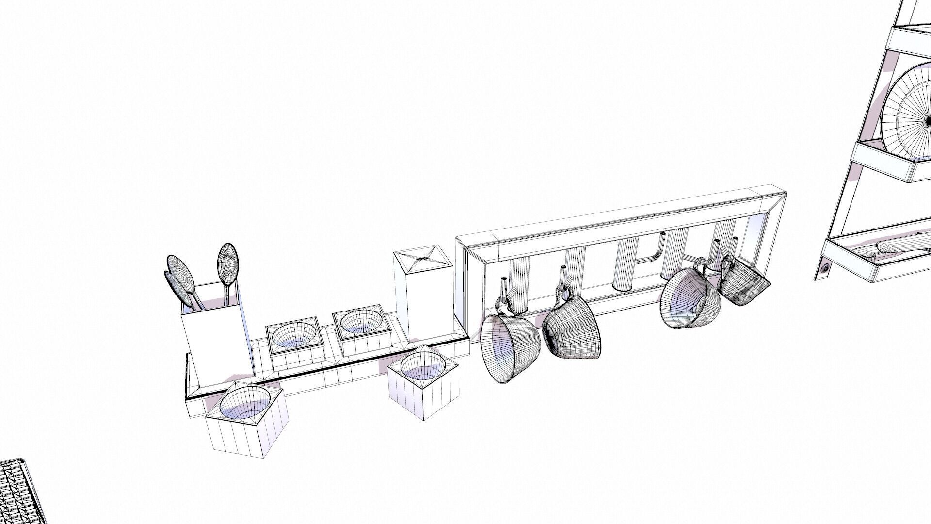 Kitchen Props Low-poly 3D model_11