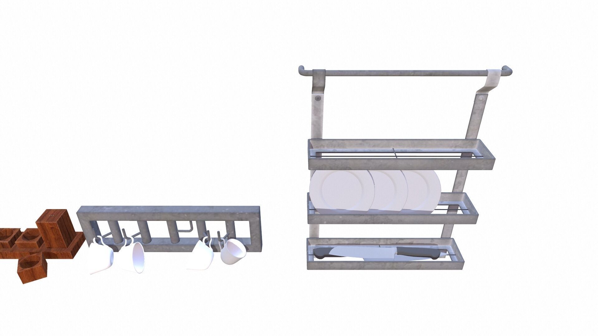 Kitchen Props Low-poly 3D model_5