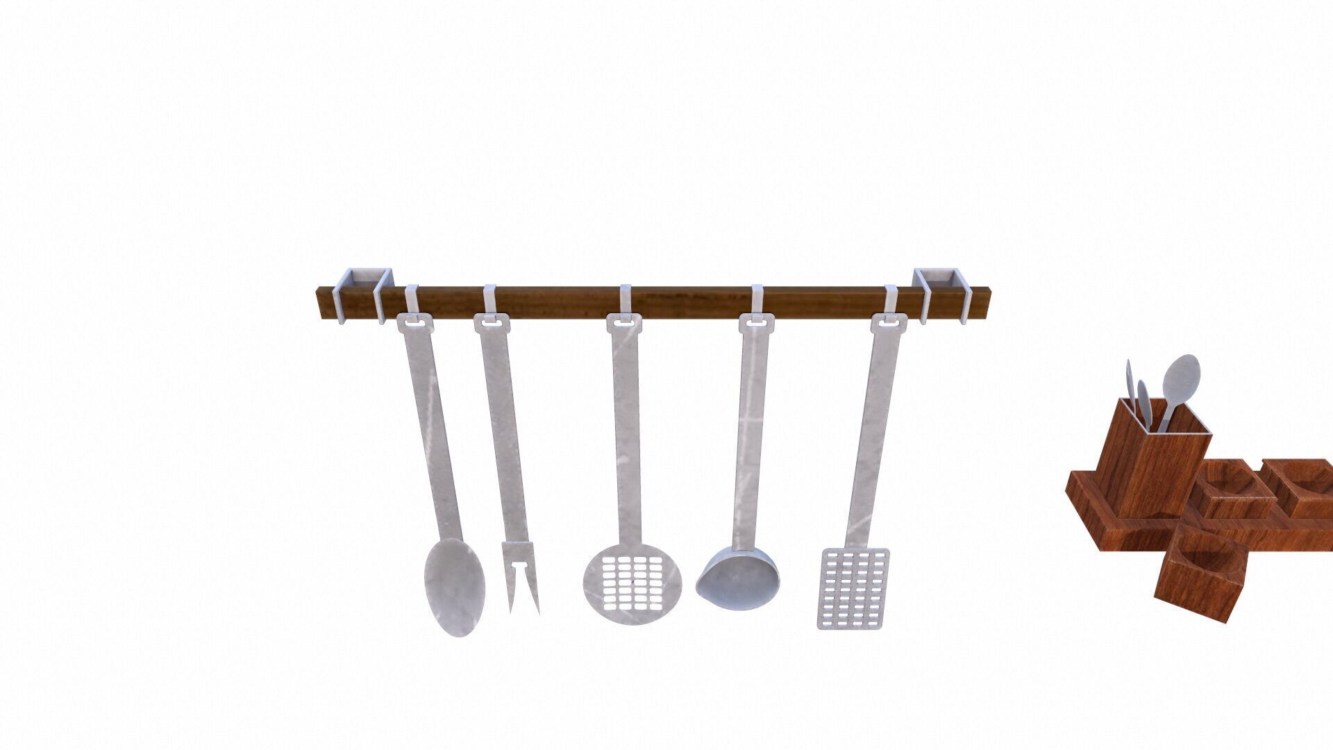 Kitchen Props Low-poly 3D model_7