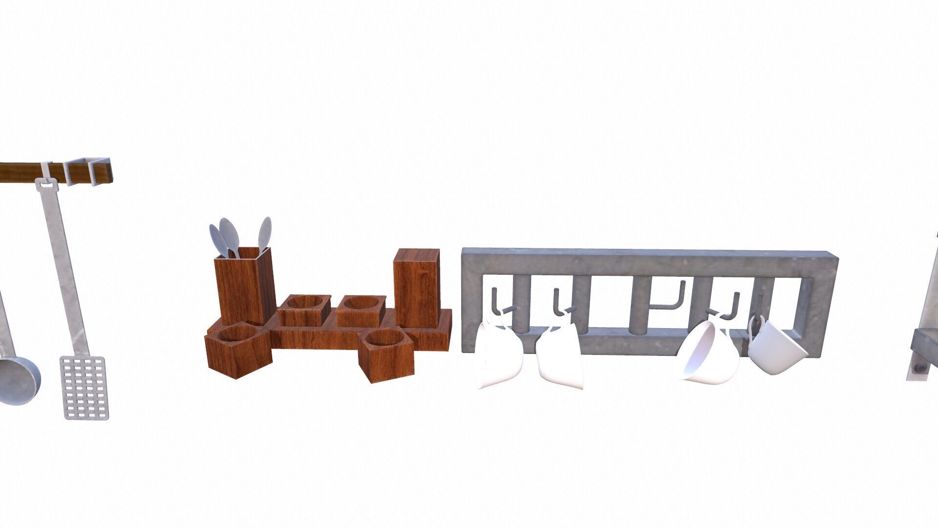 Kitchen Props Low-poly 3D model_3