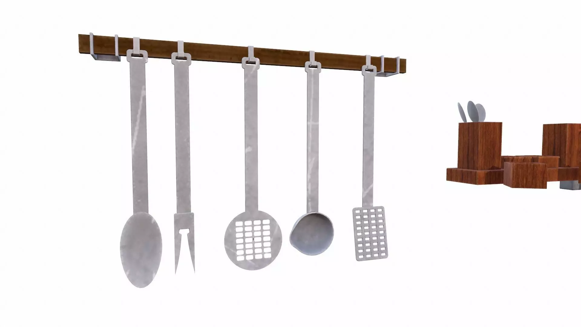 Kitchen Props Low-poly 3D model_0