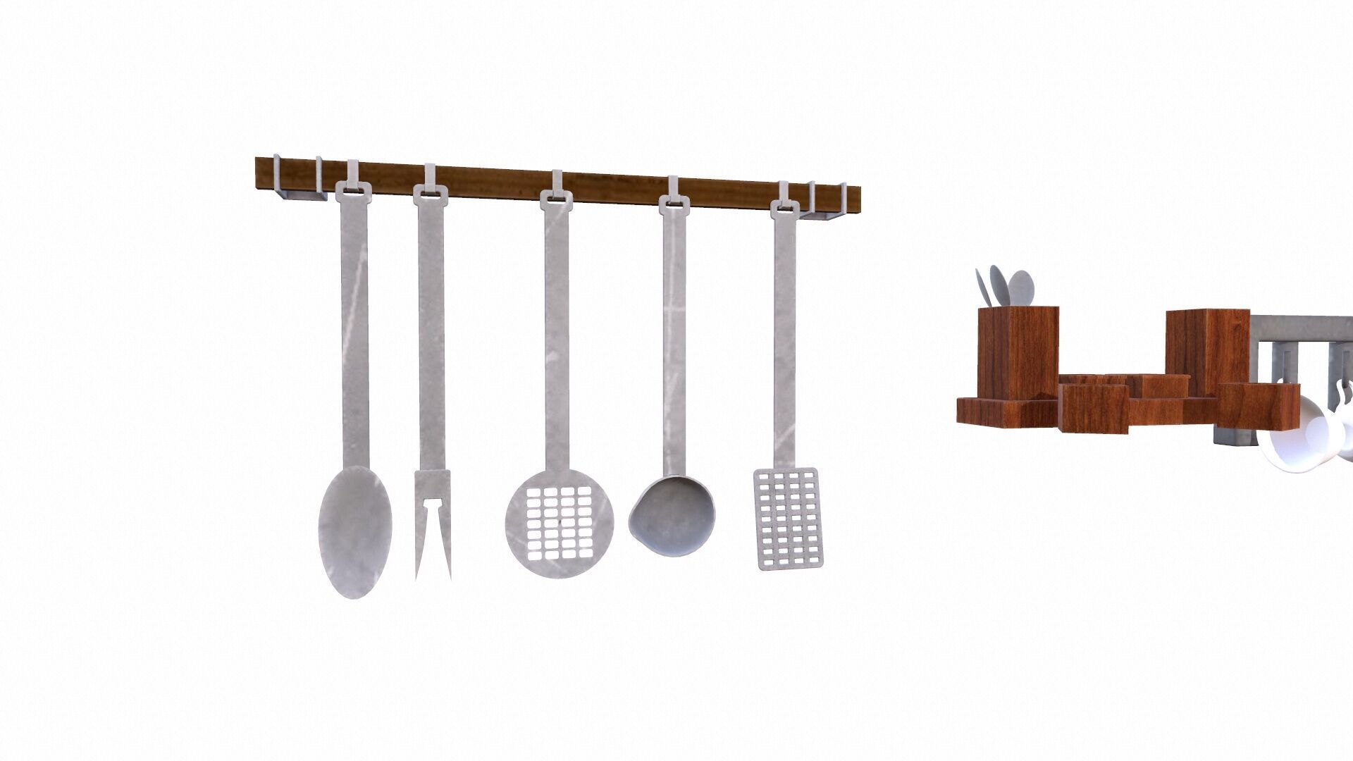 Kitchen Props Low-poly 3D model_8