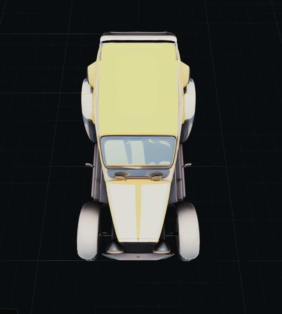 Cool Yellow Car Low-poly 3D model_1