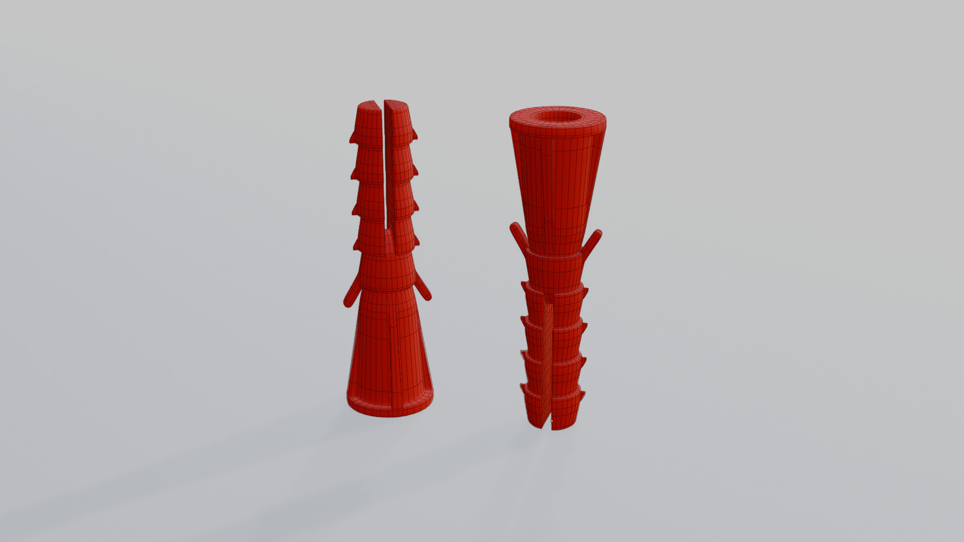 High-Detail Subdividable Wall Plug Set - Dowel 3D model_5