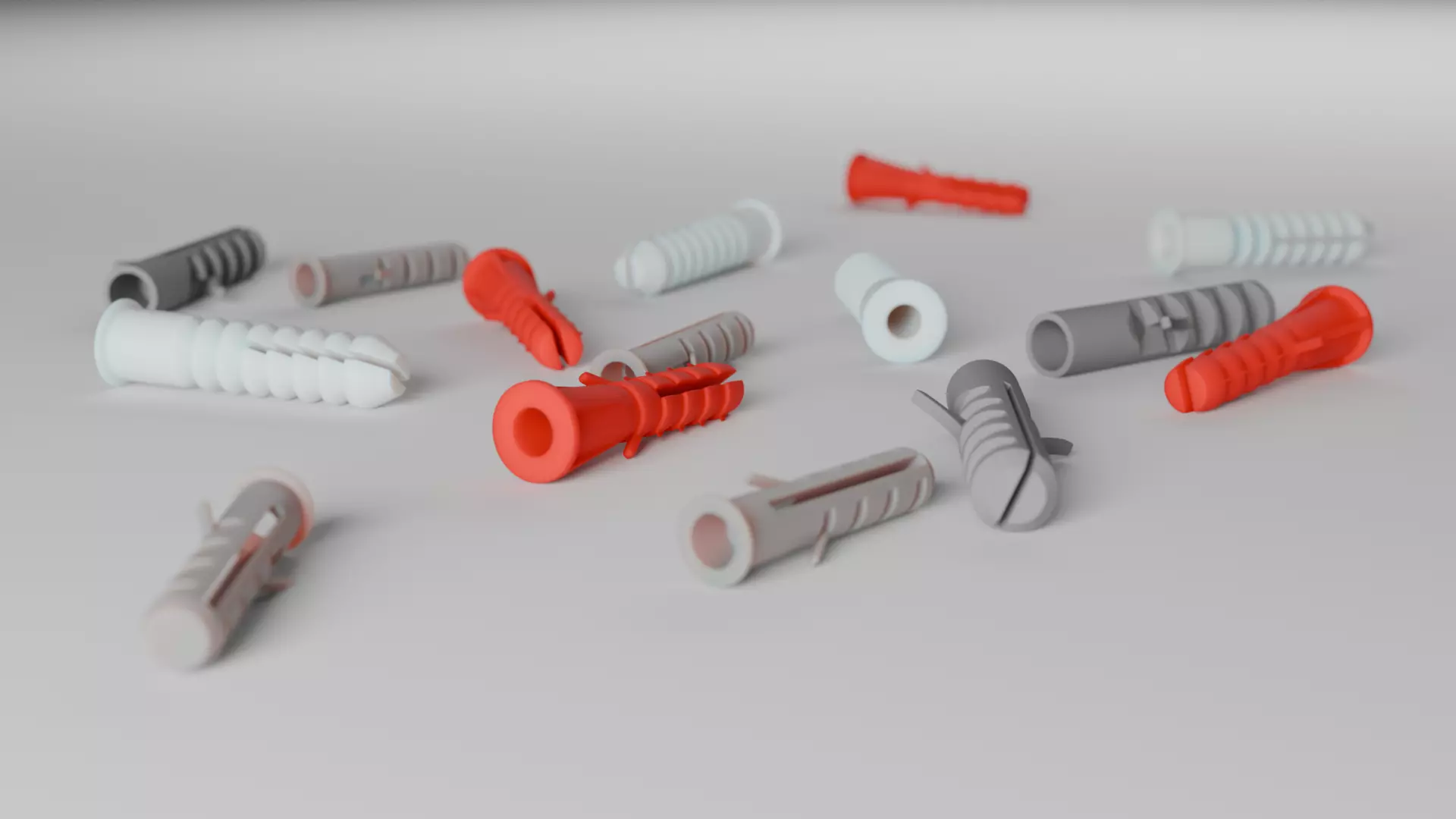 High-Detail Subdividable Wall Plug Set - Dowel 3D model_0