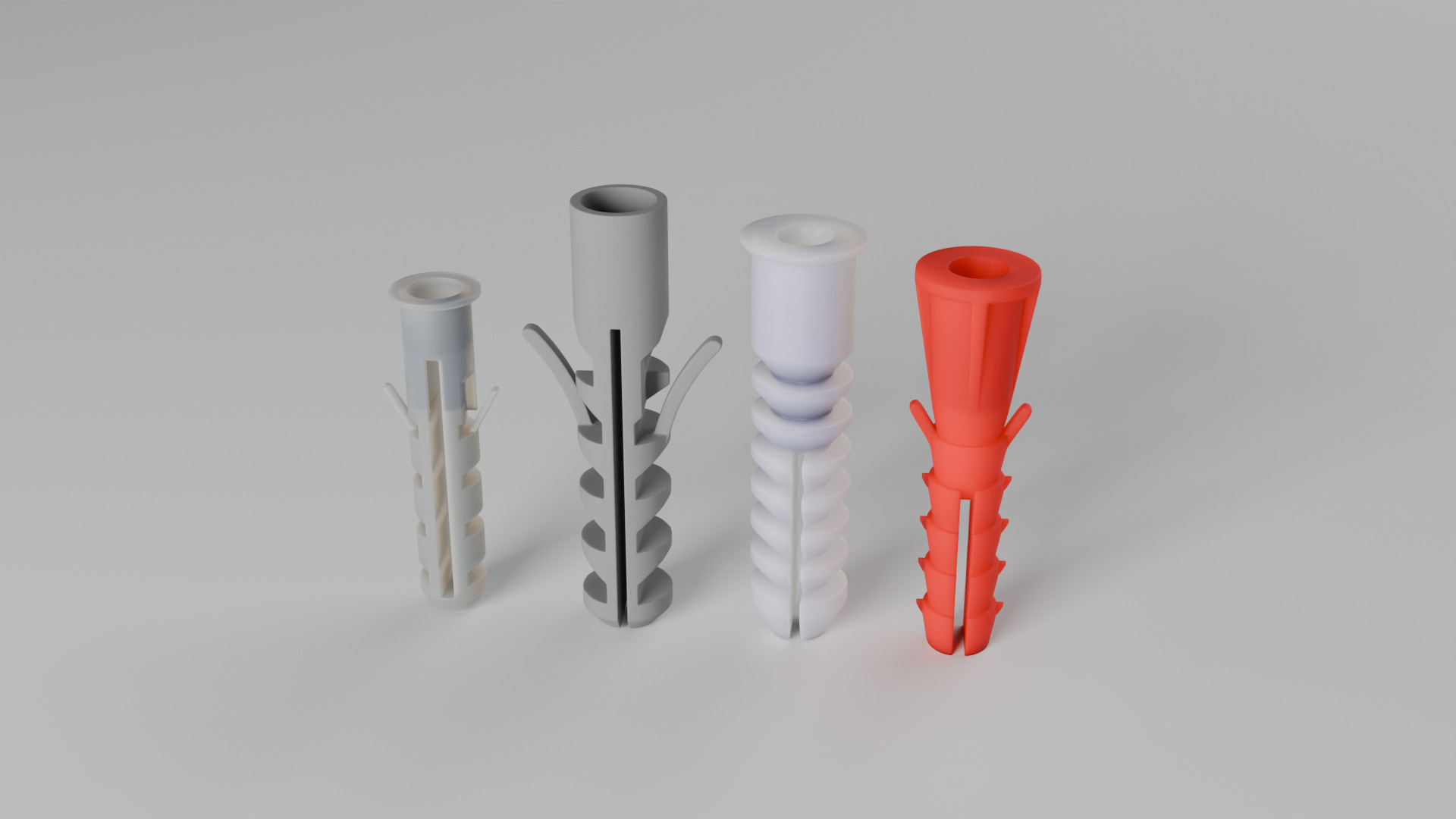 High-Detail Subdividable Wall Plug Set - Dowel 3D model_3