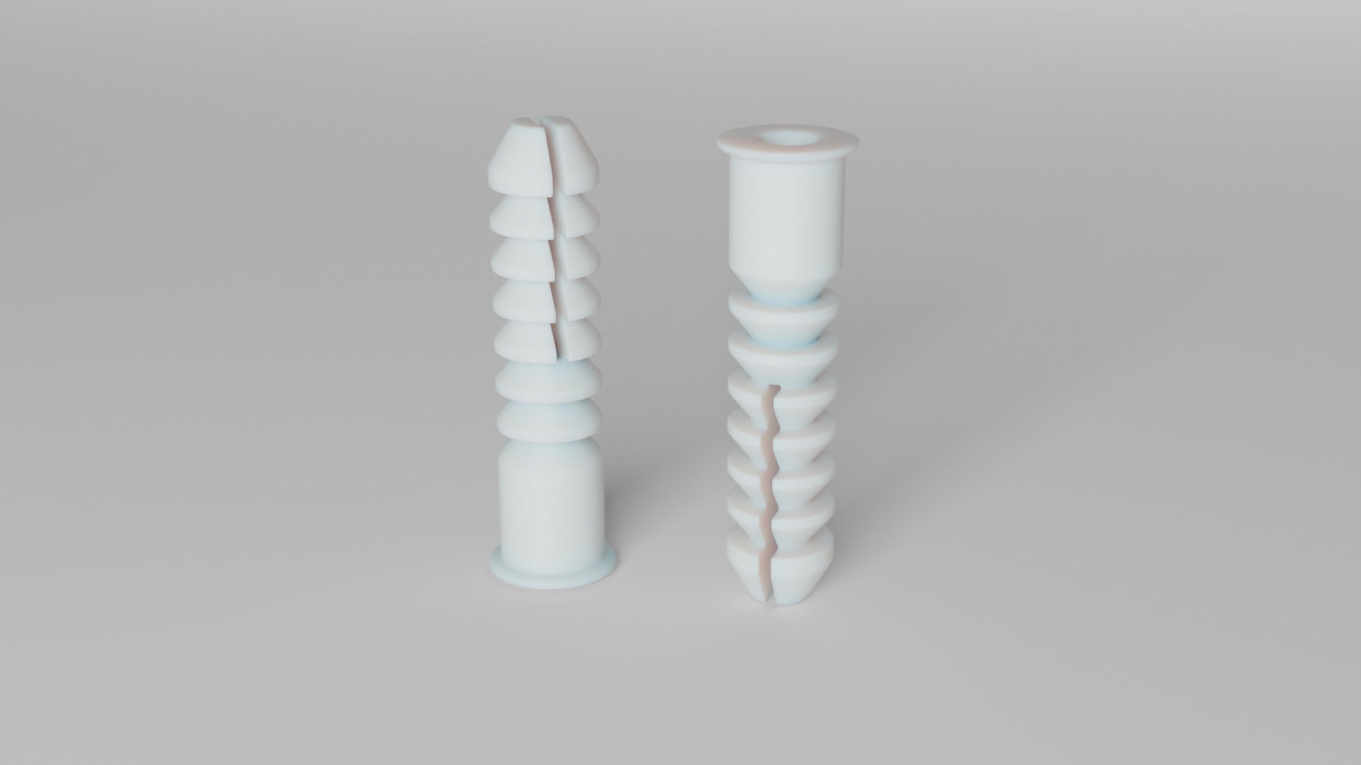 High-Detail Subdividable Wall Plug Set - Dowel 3D model_6