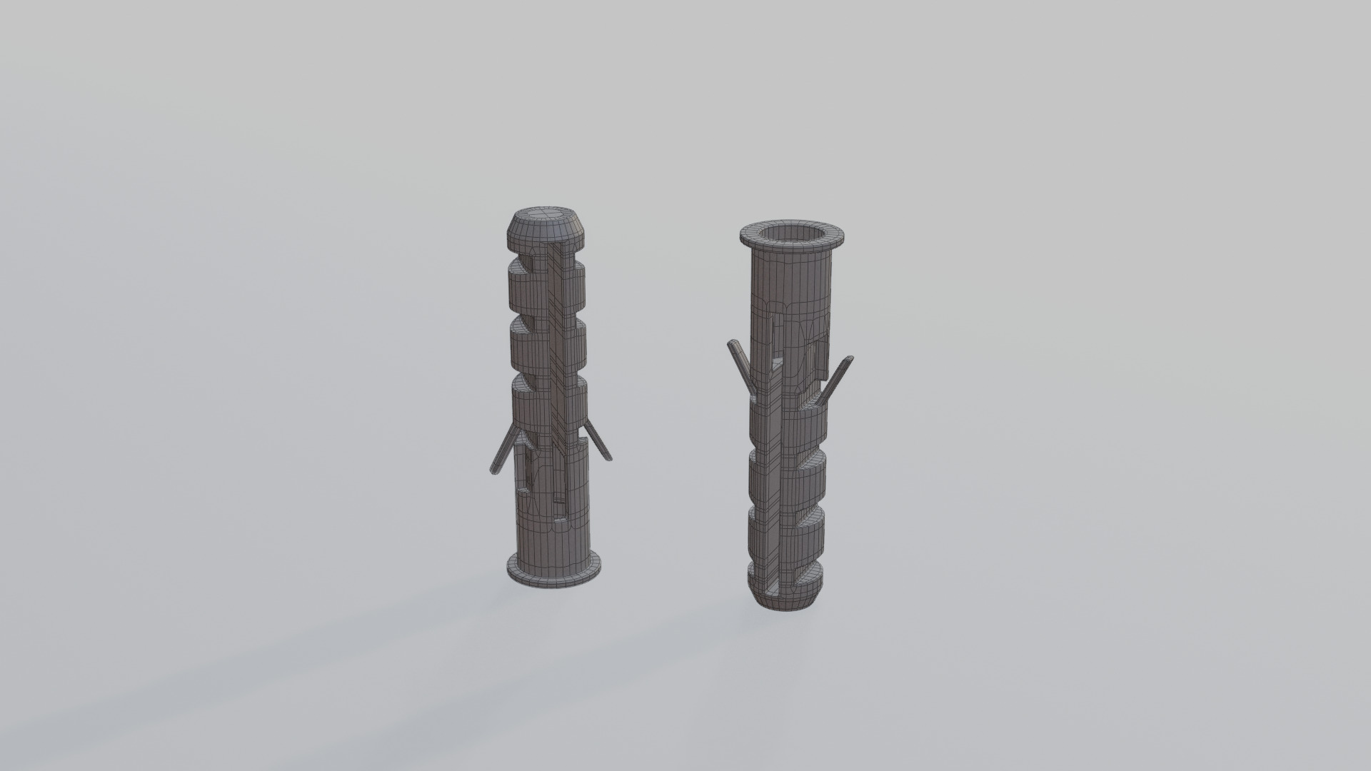 High-Detail Subdividable Wall Plug Set - Dowel 3D model_9