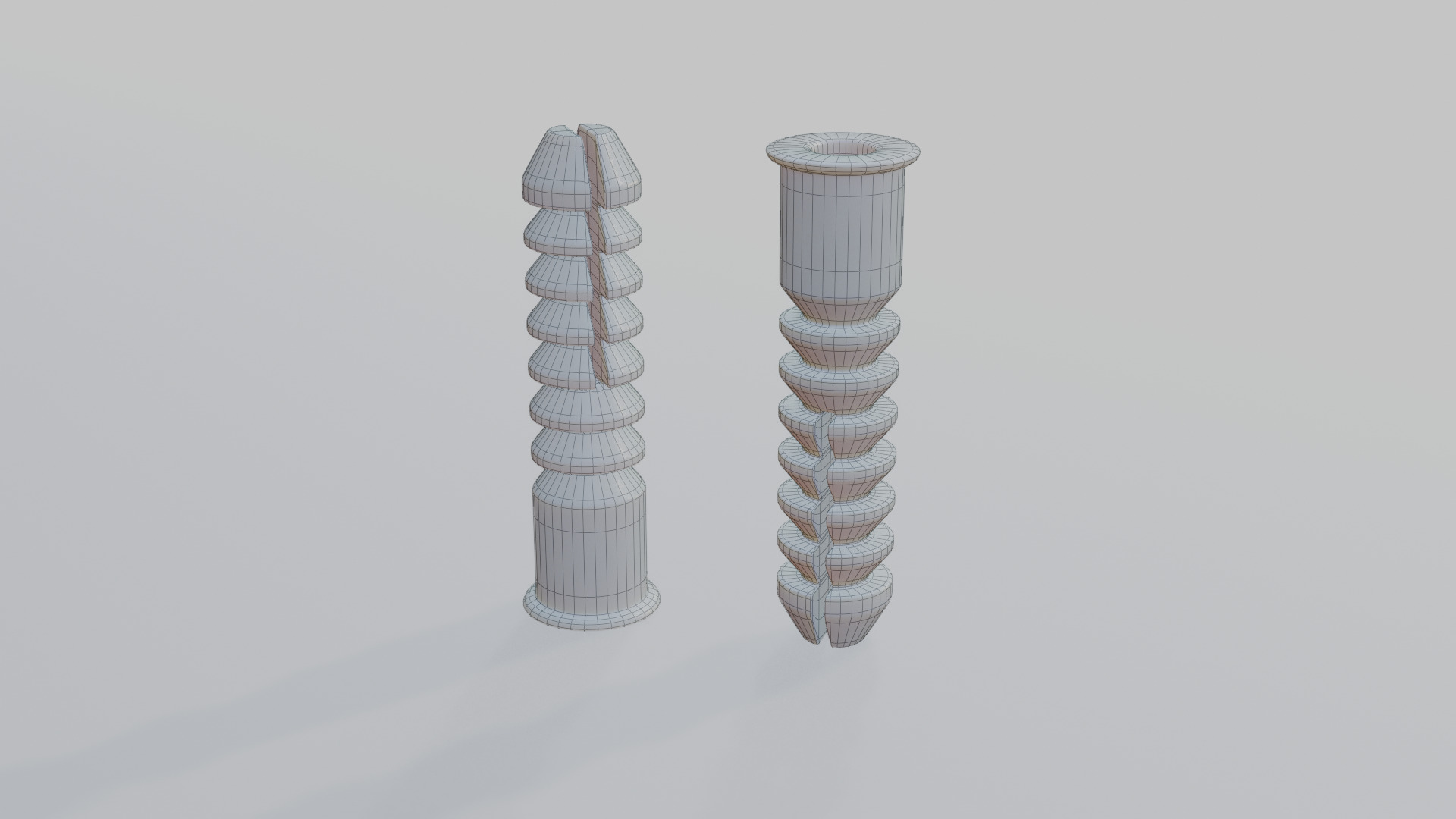 High-Detail Subdividable Wall Plug Set - Dowel 3D model_7