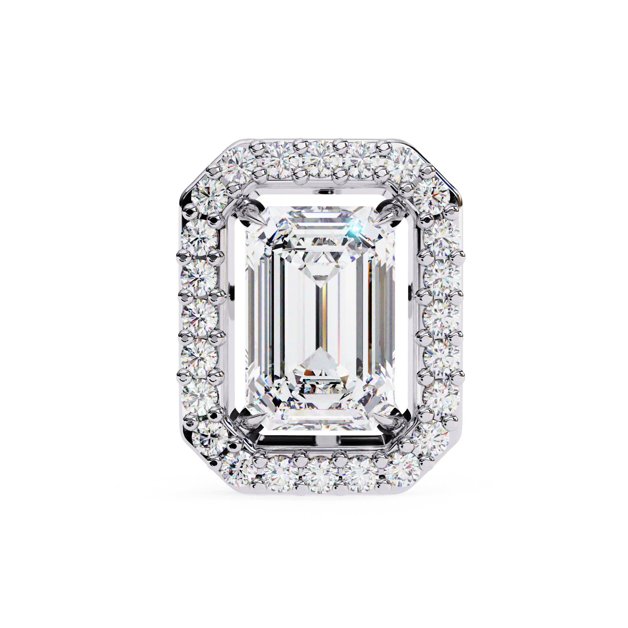 Diamond Studs Earrings 360 animation renders 3dm stl details 3D print model_16