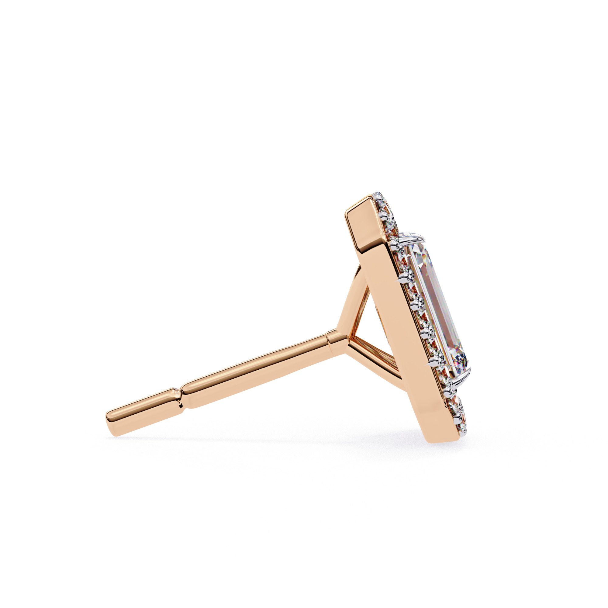 Diamond Studs Earrings 360 animation renders 3dm stl details 3D print model_11