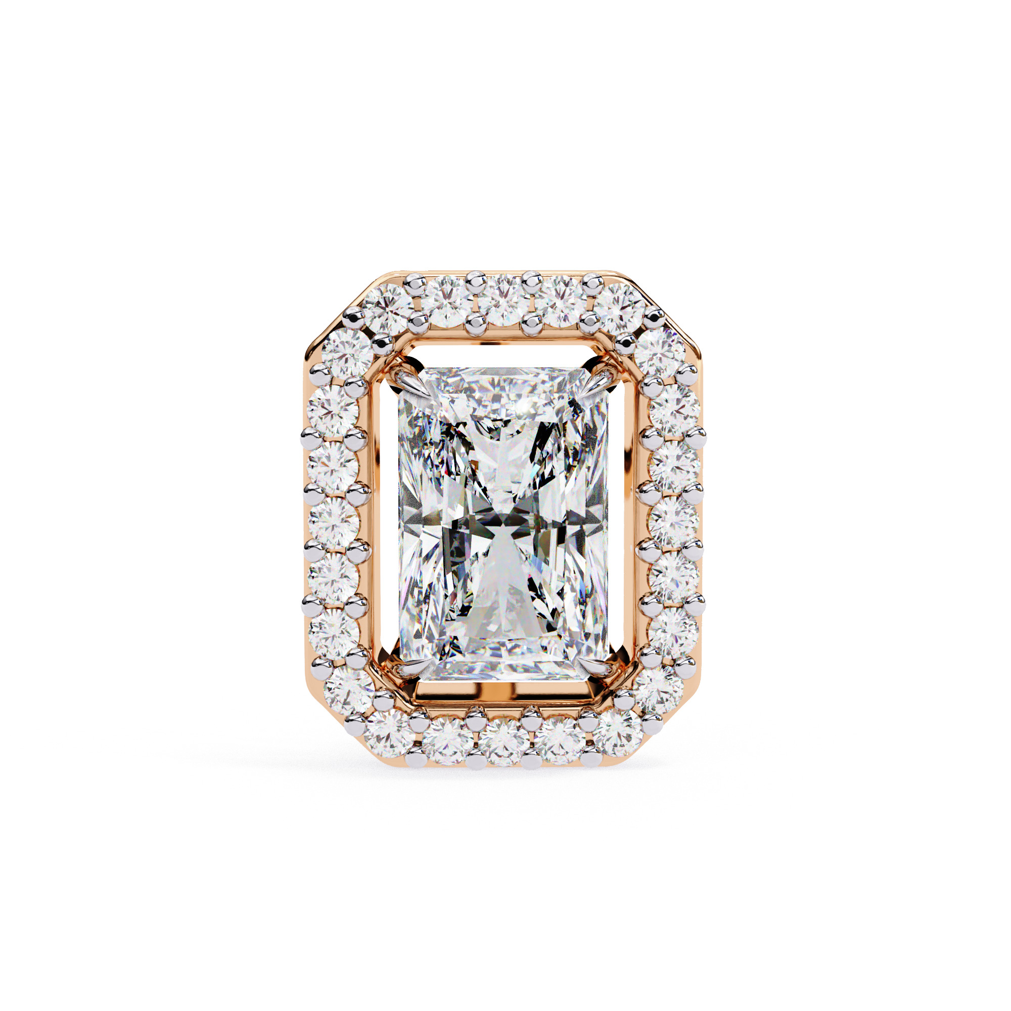 Diamond Studs Earrings 360 animation renders 3dm stl details 3D print model_15