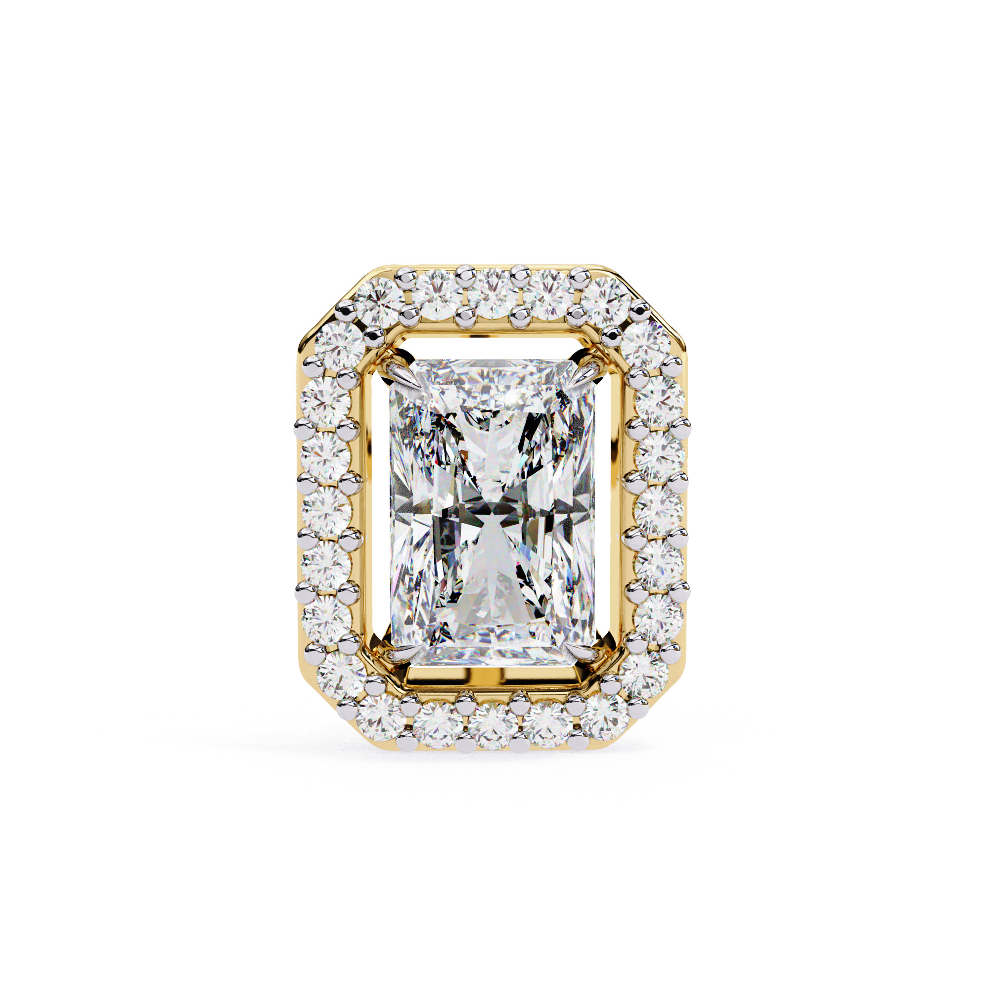 Diamond Studs Earrings 360 animation renders 3dm stl details 3D print model_14