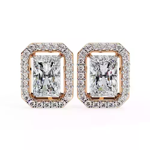Diamond Studs Earrings 360 animation renders 3dm stl details 3D print model