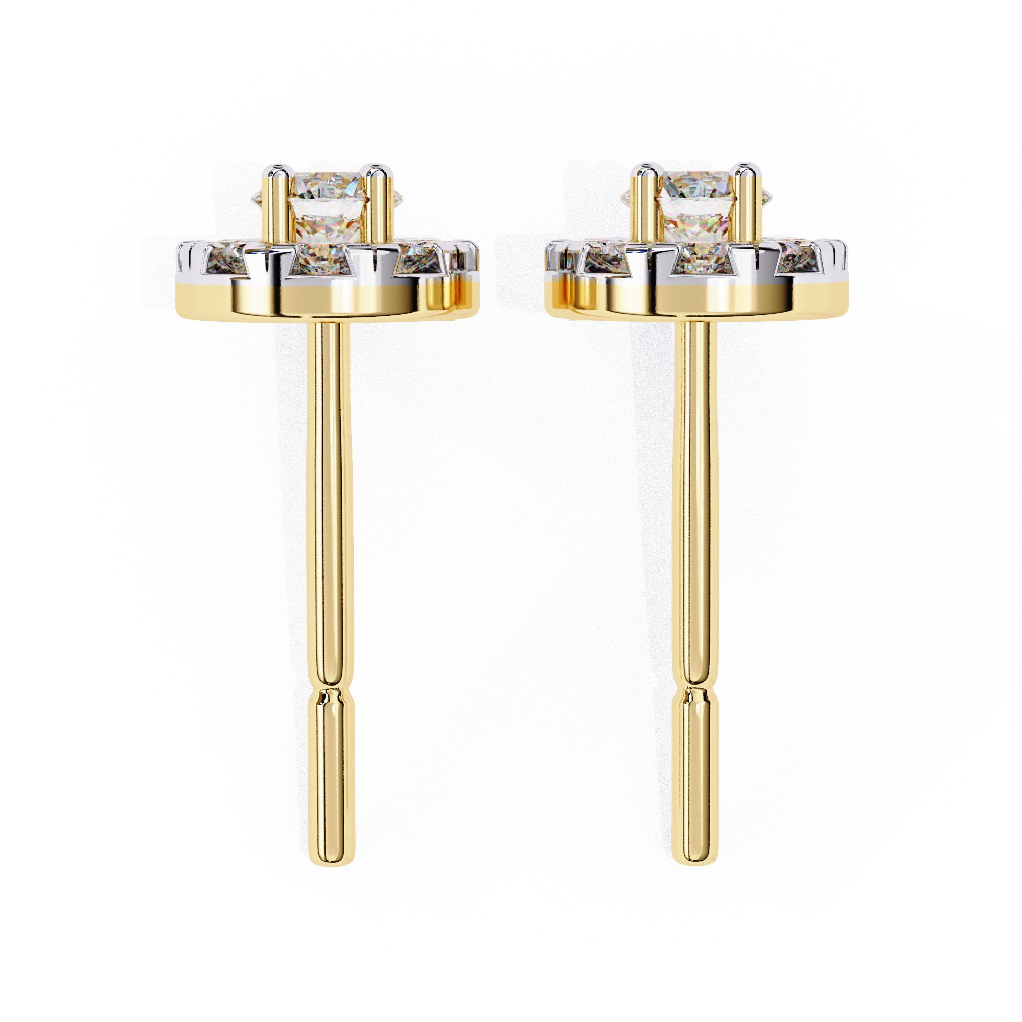 Diamond Studs Earrings 360 animation renders 3dm stl details 3D print model_5