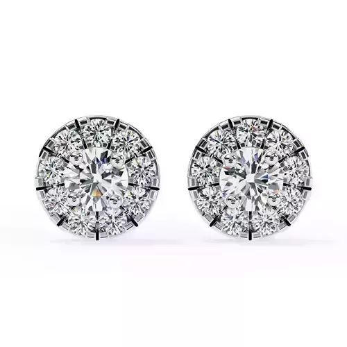 Diamond Studs Earrings 360 animation renders 3dm stl details 3D print model