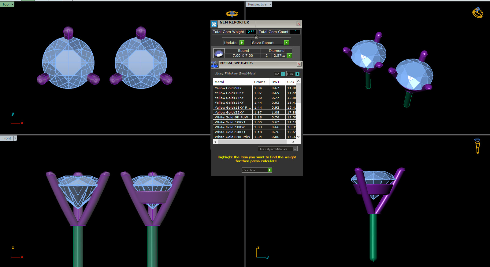Diamond Studs Earrings 360 animation renders 3dm stl details 3D print model_15