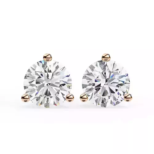 Diamond Studs Earrings 360 animation renders 3dm stl details 3D print model