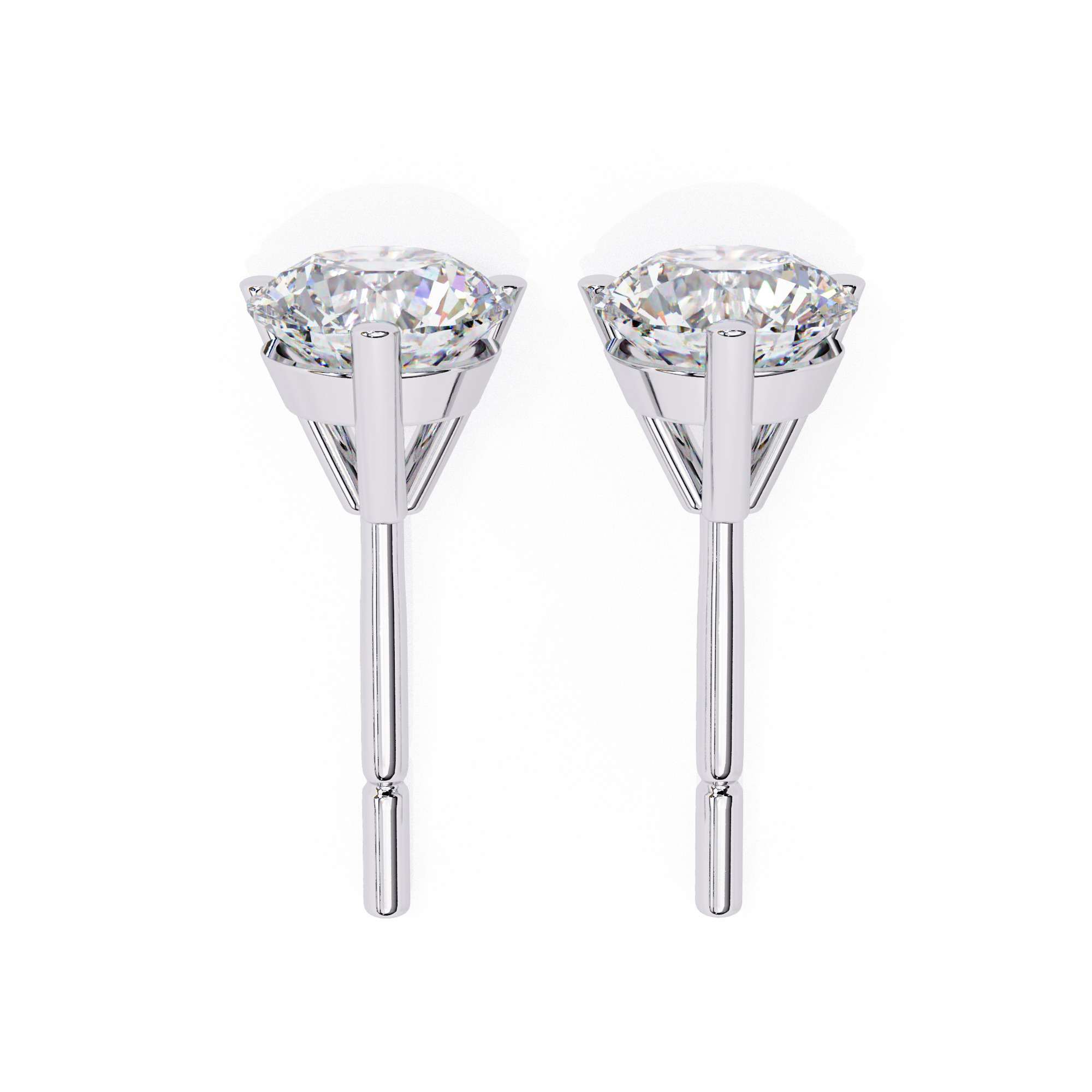 Diamond Studs Earrings 360 animation renders 3dm stl details 3D print model_4