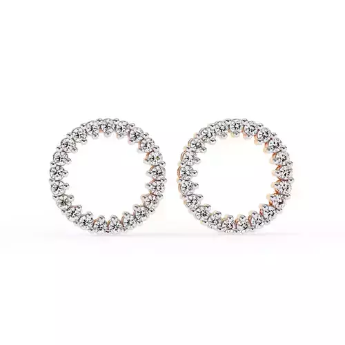 Diamond Studs Earrings 360 animation renders 3dm stl details