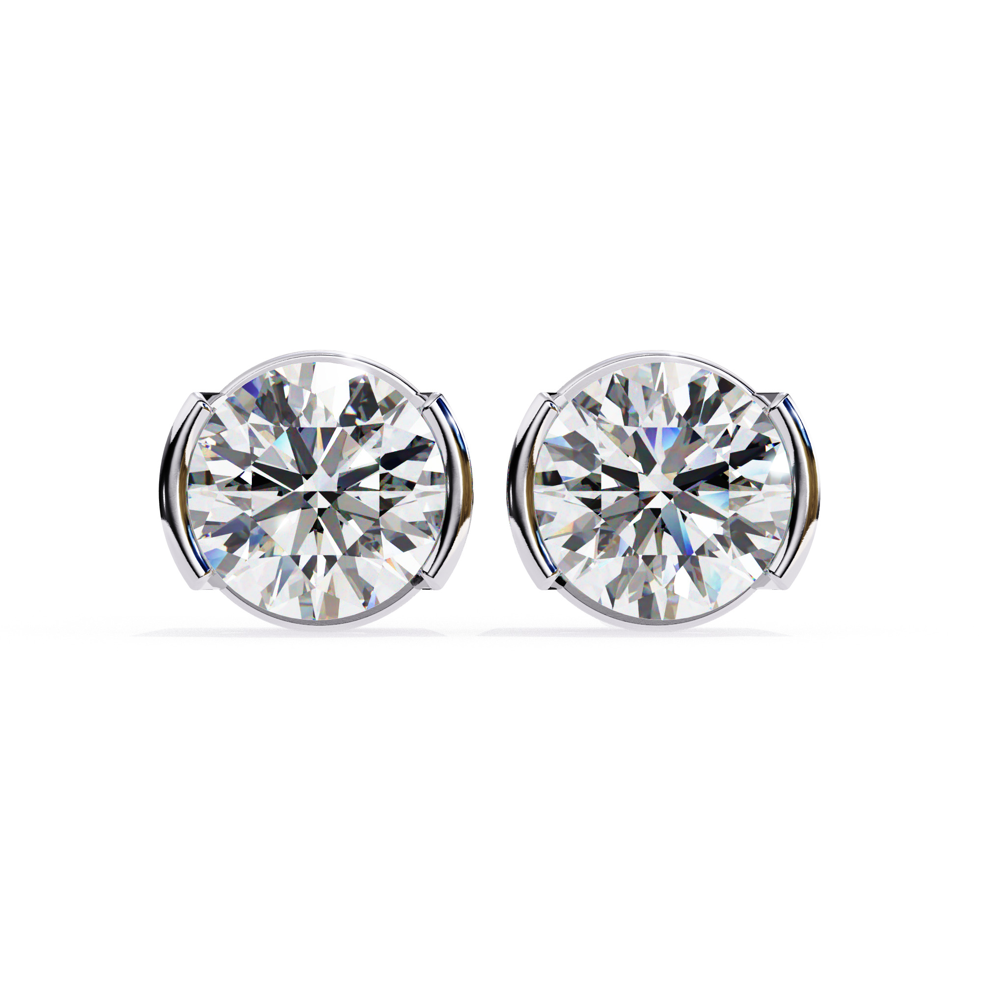 Diamond Studs Earrings 360 animation renders 3dm stl details 3D print model_14