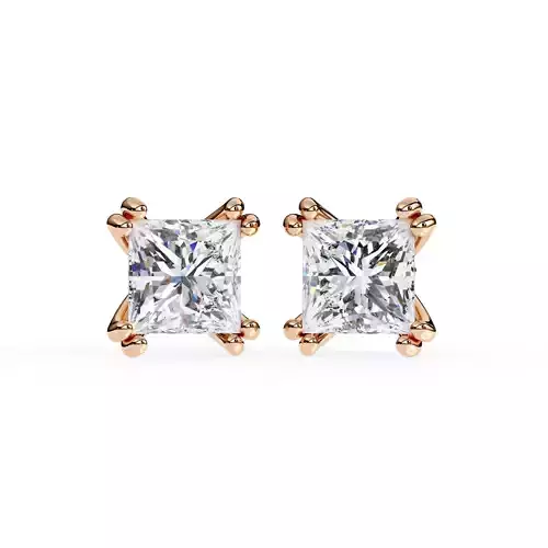 Diamond Studs Earrings 360 animation renders 3dm stl details 3D print model