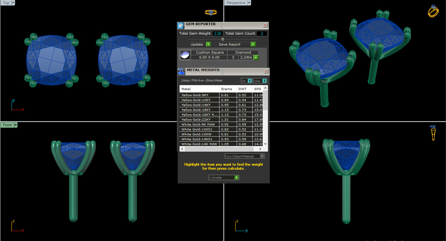 Diamond Studs Earrings 360 animation renders 3dm stl details 3D print model_15