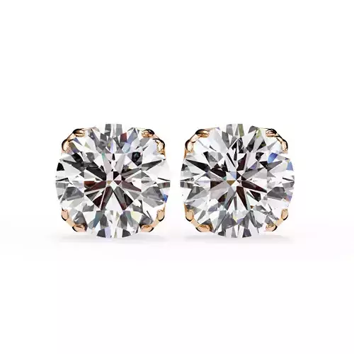 Diamond Studs Earrings 360 animation renders 3dm stl details 3D print model